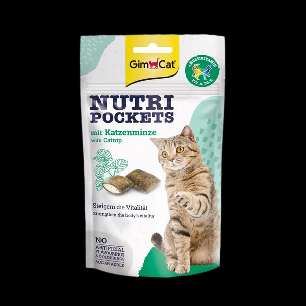 Вітамінні ласощі для котів GimCat Nutri Pockets Котяча м'ята +Мультивітамін 60г
