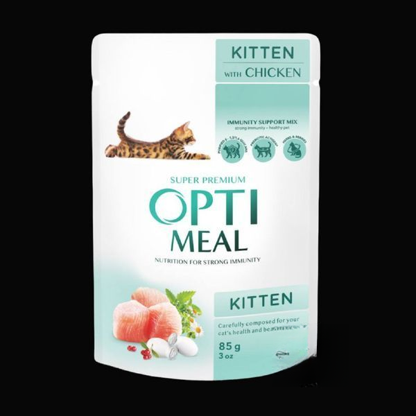 Optimeal Шматочки з куркою для кошенят 85г
