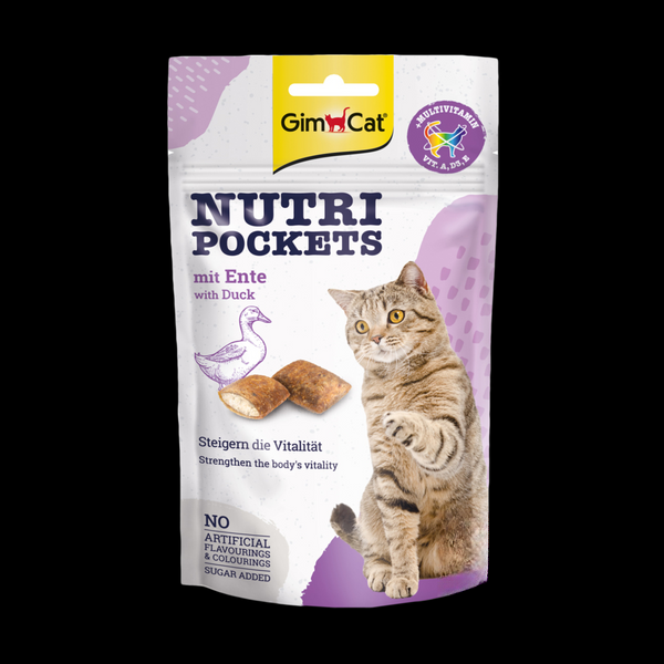 Вітамінні ласощі для котів GimCat Nutri Pockets Качка + Мультивітамін 60 г