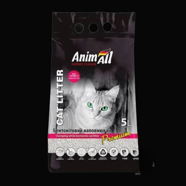 AnimAll Expert Choice бентонітовий наповнювач без аромату для котів - 5 л