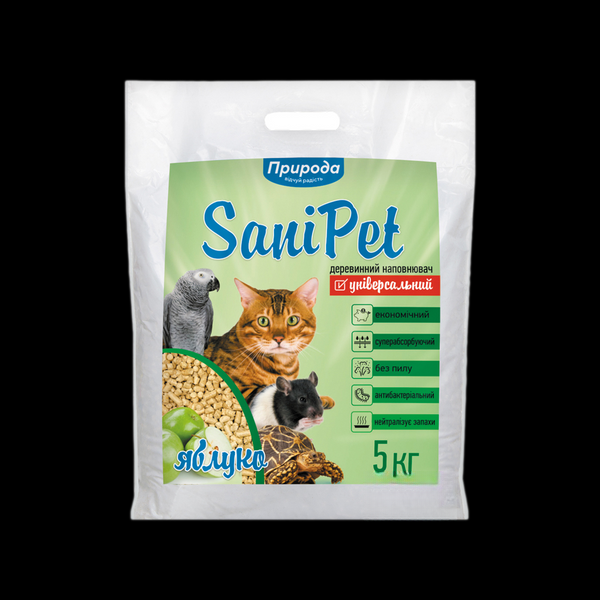 Природа Sani Pet Наповнювач деревний "Універсальний", з ароматом лимона 5кг