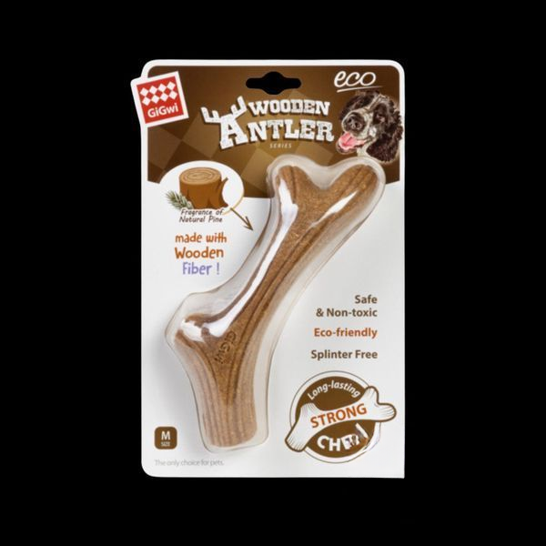 Іграшка для собак Ріг жувальний GiGwi Wooden Antler, дерево, полімер М (19см)