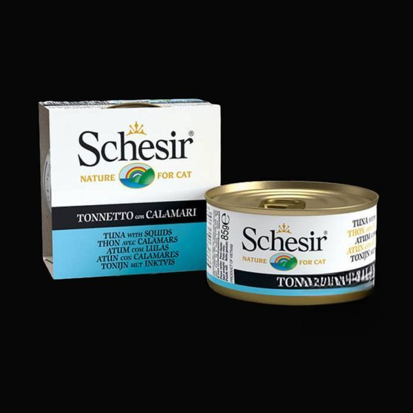 Schesir Tuna with Squid тунець з кальмаром, в желе - банка 85г