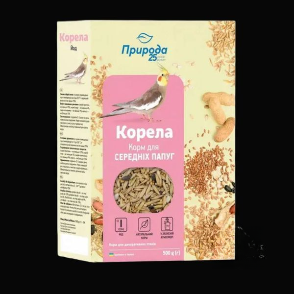 Корм Природа «Корела. Йод» для середніх папуг, 500 г