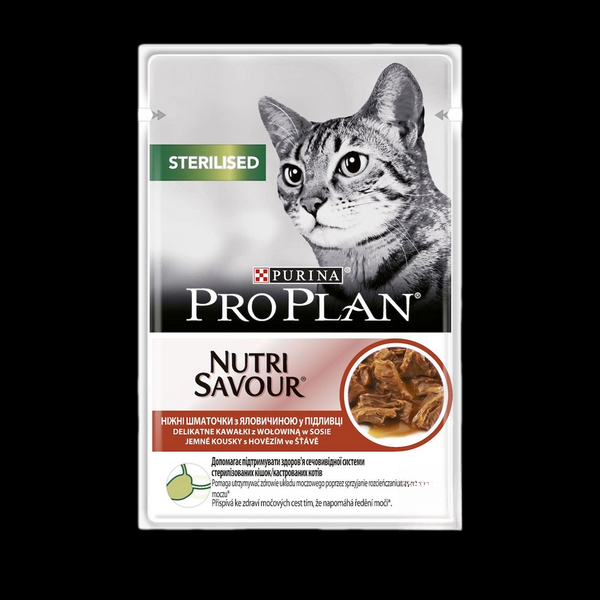 Purina Pro Plan Sterilised Nutrisavour Шматочки з яловичиною для кастрованих кот