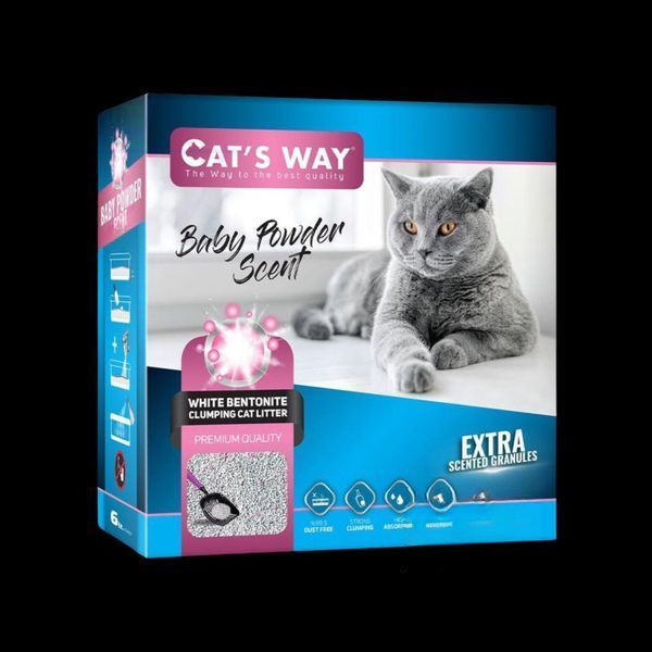 Cats Way Lavander - грудкуючий наповнювач з ароматом дитячої присипки 6л