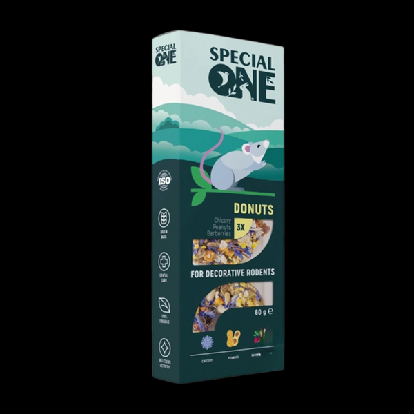 Пончики Special One «Цикорій, арахіс, барбарис» для декоративних гризунів 60г (3