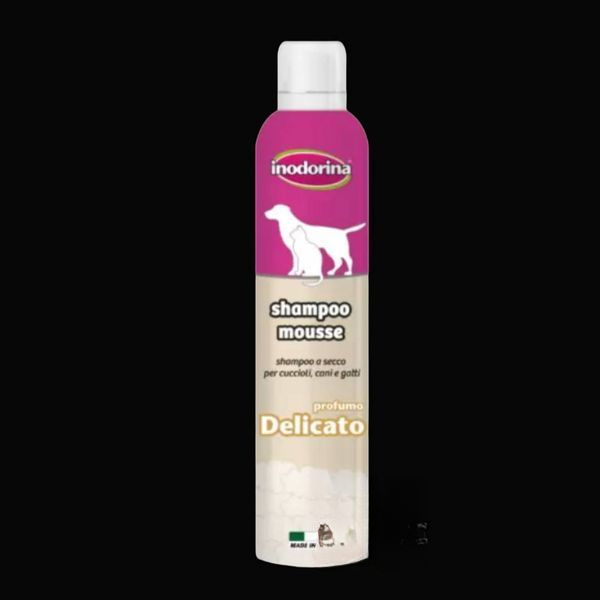 Inodorina Shampoo Mousse - Delicate - Сухий шампунь-мус з ніжним ароматом для собак та котів 300 мл