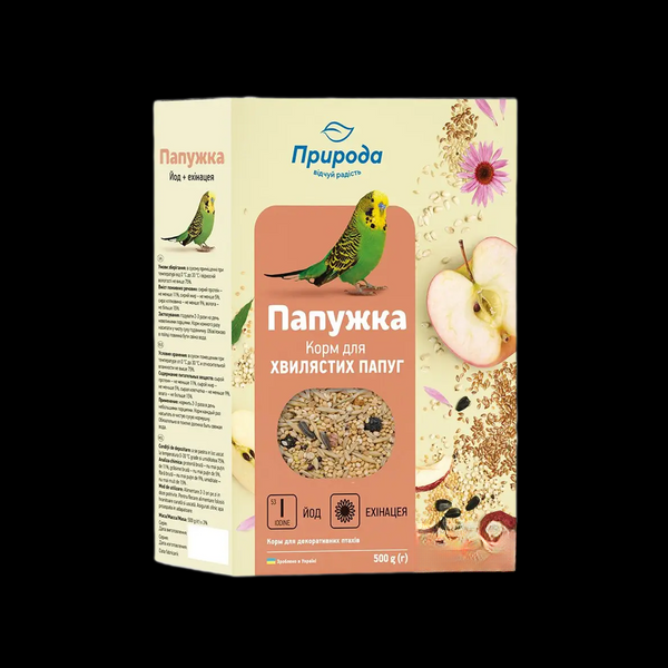 Корм для птахів «Папужка «Йод+Ехінацея» NEW 500г