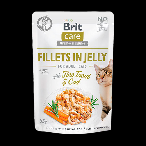 Brit Care Cat Fillets In Jelly з тріскою та фореллю для котів