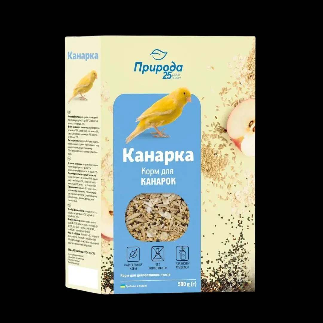 Корм Природа «Канарка» для канарок та екзотичних птахів, 500 г