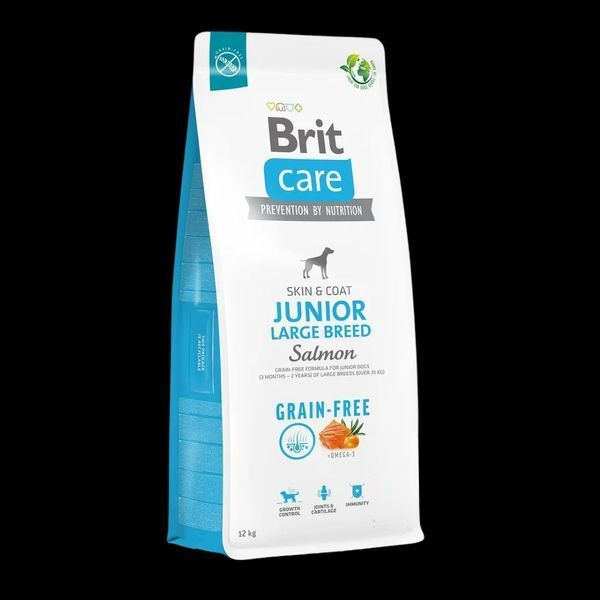 Сухий корм Brit Care Dog Grain-free Junior Large Breed для молодих собак великих порід, беззерновий з лососем, 12 кг