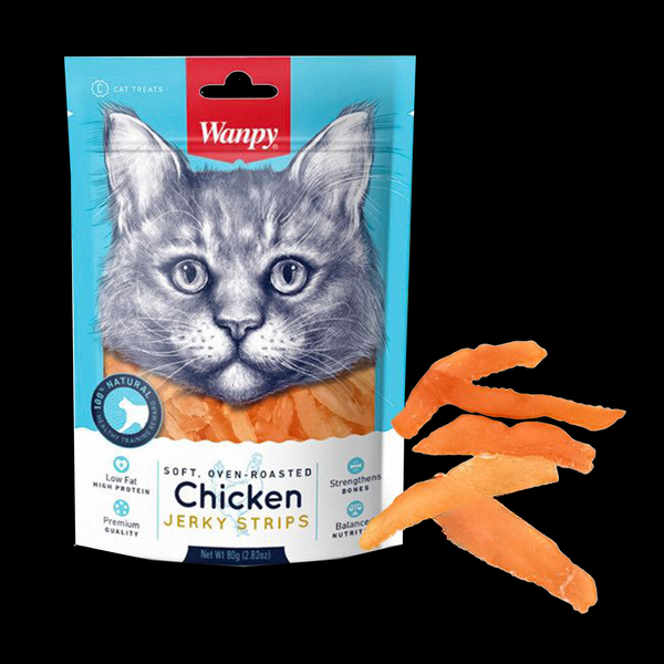 Wanpy Soft Chicken Jerky Strips Смужки м'якого курячого філе для котів