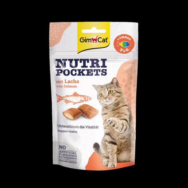 Вітамінні ласощі для котів GimCat Nutri Pockets Лосось + Омега 3 і Омега 6 60 г