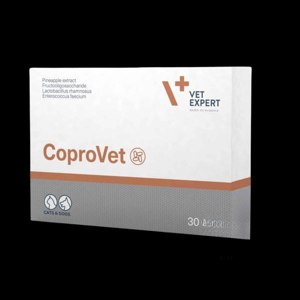 Vet Expert CoproVet – харчова добавка для котів і собак для ефективного вирішення проблеми копрофагії (поїдання калу), 30 капсул